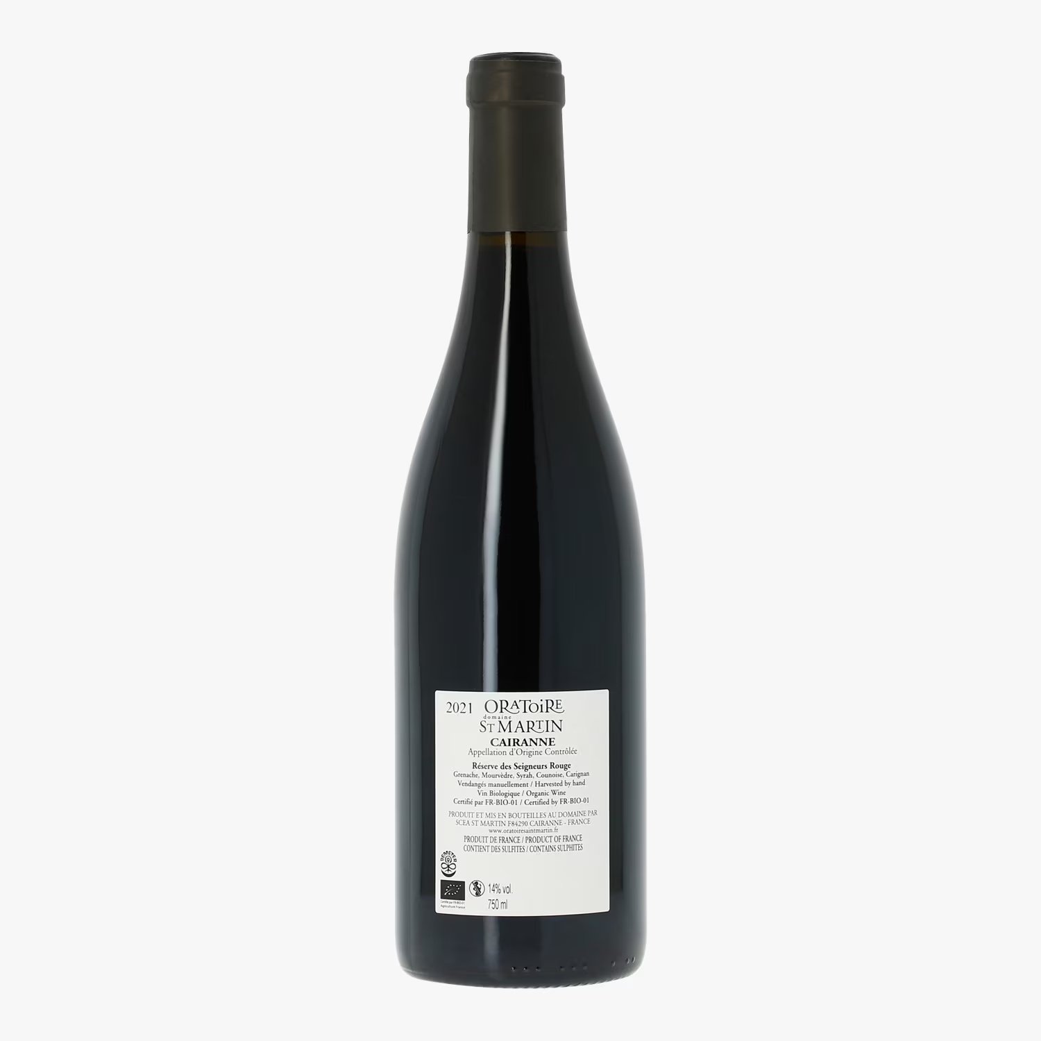 Domaine de l'Oratoire Saint-Martin, Réserve des seigneurs, AOC Cairanne, 2021, Organic 2 Domaine de l'Oratoire Saint-Martin, Réserve des seigneurs, AOC Cairanne, 2021, Organic