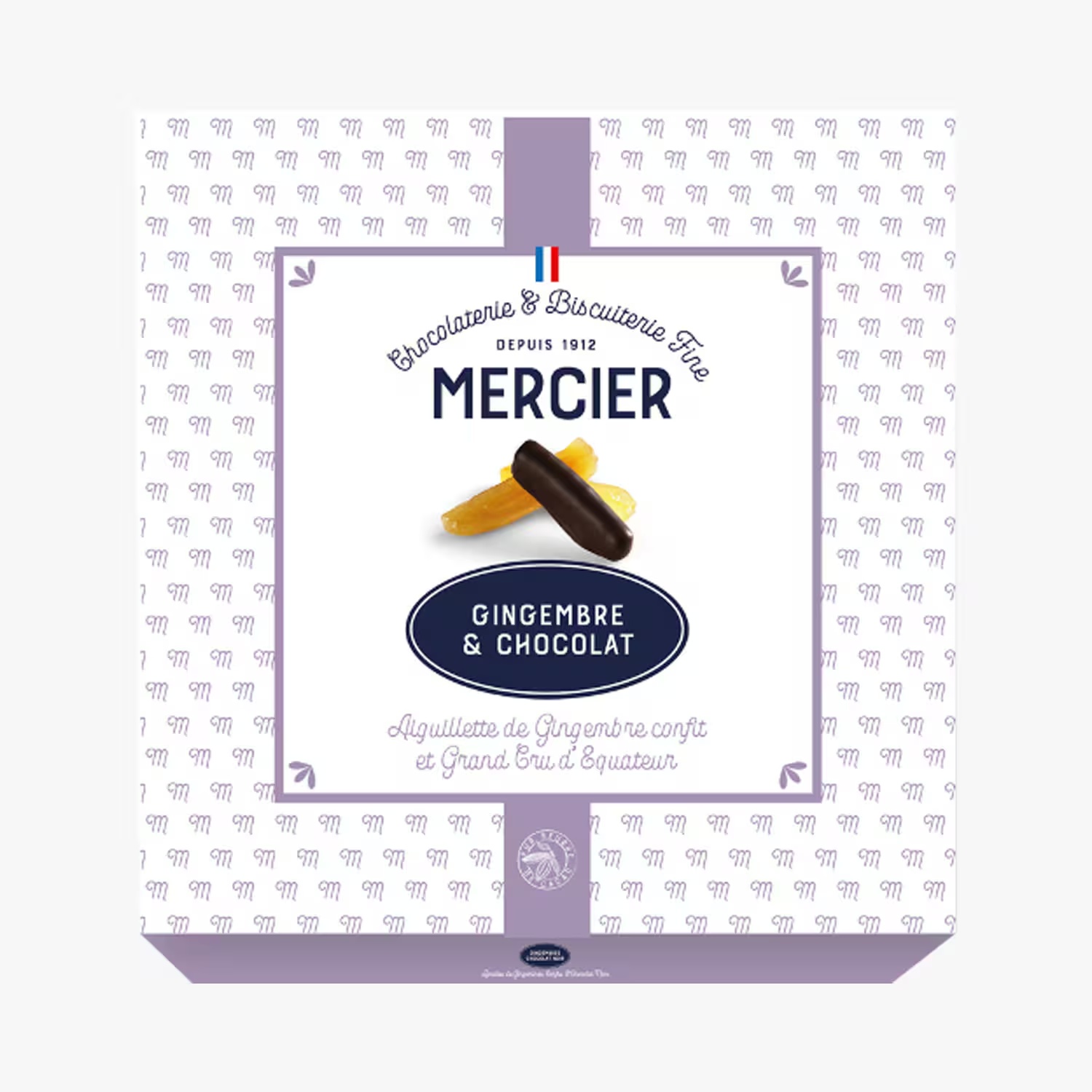 Candied ginger and dark chocolate strips 